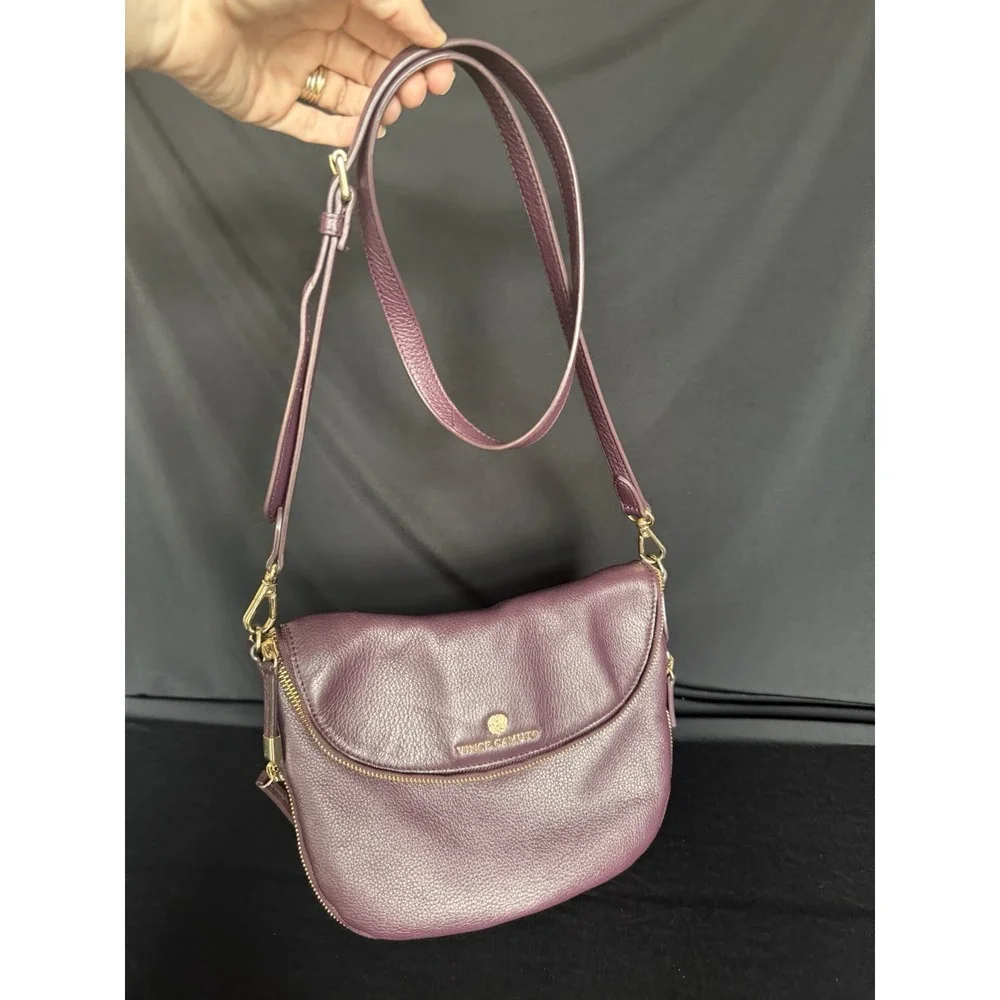 Vince Camuto Purple Pebbled Crossbody Crossbody